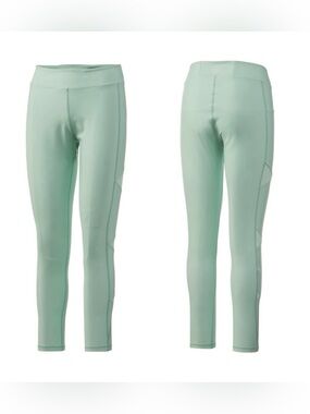 HUK Reel On Leggings sz M Green Pockets Mesh Inserts Fishing Athleisure Outdoor
